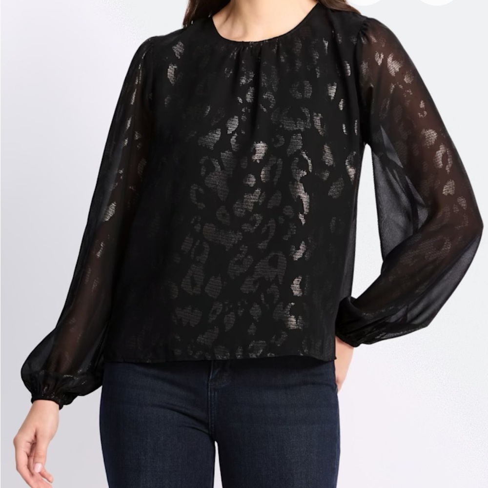 Nine Britton Black Patterned Blouse - image 1